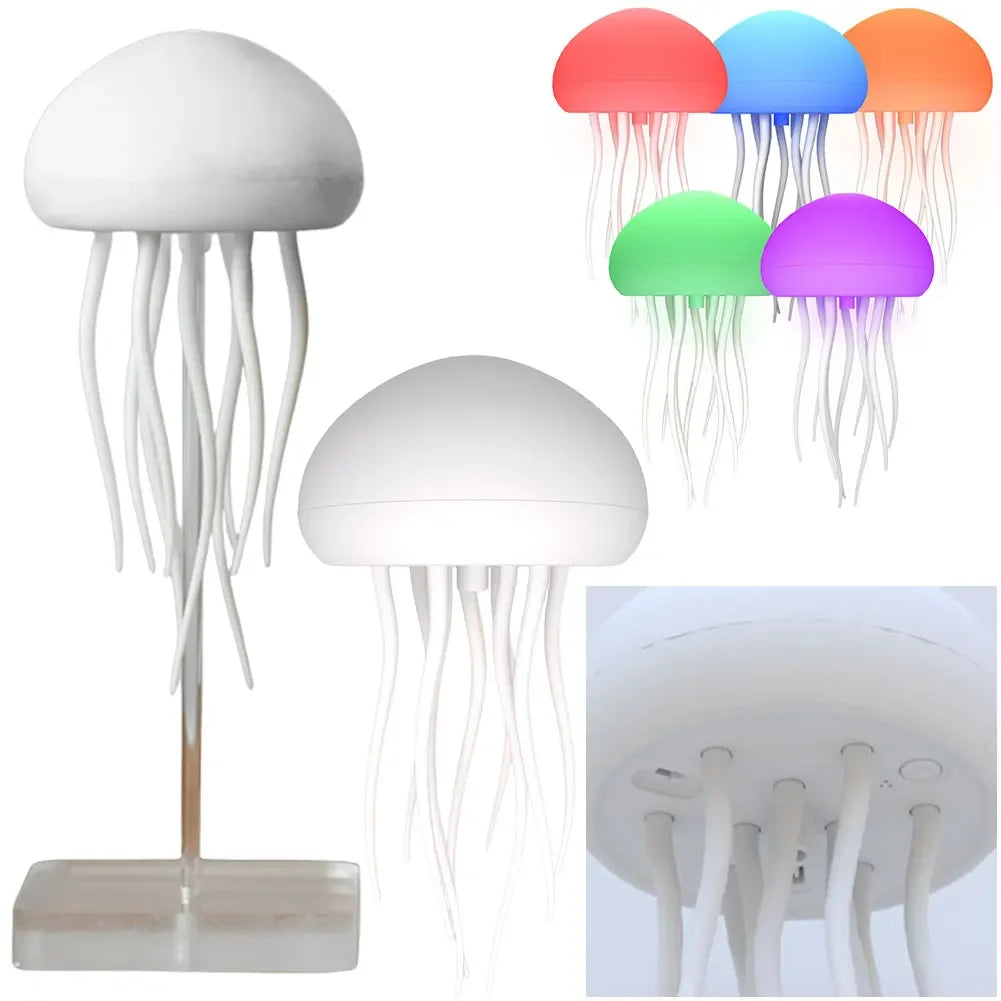 Cartoon Jellyfish Night Light – RGB Gradient LED Bedside Lamp with Voice Control and Type-C Charging